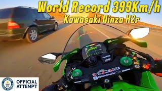 Kawasaki Ninja H2R Hits 399 kmh  World Record Speed Run  Fastest Motorcycle on Earth 2024 [upl. by Mcclelland]