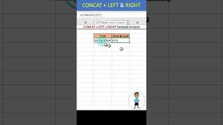 CONCAT  LEFT  RIGHT Formula In Excel excel exceltips exceltutorial msexcel microsoftexcel [upl. by Russ]