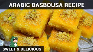 Basbousa  Famous Middle Eastern Dish BasbousaArabic Basbousa Recipe  Arabic Recipe  Soji Dessert [upl. by Allyson]