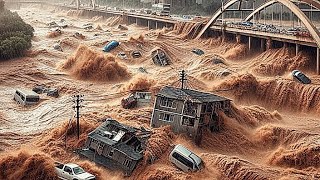 Horrific footage of flood in North Carolina Asheville is sinking [upl. by Euseibbob917]