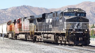 Railfanning Tehachapi CA Ft an NS Leader amp ATSF Warbonnet 92422 [upl. by Atterrol]