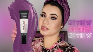 loreal infallible mattifying primer review  ريفيو برايمر لوريال [upl. by Centonze162]