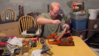 Dumpster Dayton 4Z251 chainsaw reassembly and first pulls Will it start [upl. by Xymenes]