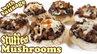 Sausage Stuffed Mushrooms Recipes  Button Mushrooms  AppetizersHors Doeuvres Ideas  HomeyCircle [upl. by Iruy62]