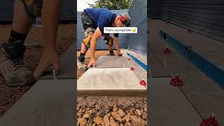 Take it easy 🙌 landscaping howto diy tips patio work garden ideas paving flag fyp [upl. by Ahsayn]