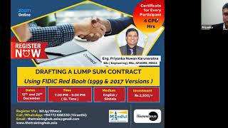 Drafting A Lump Sum Agreement  Using FIDIC Red Book 1999 amp 2017 Versions  Part 1 [upl. by Ardella]