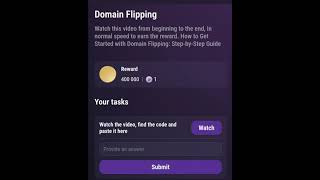TapSwap 20241106 Domain Flipping  video code [upl. by Joan]