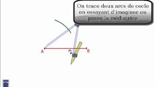 Construire la médiatrice dun segment avec la règle et le compas [upl. by Ilrebmyk]