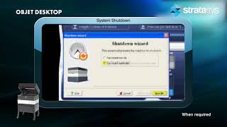 Stratasys Academy  PolyJet Desktop Series Shutting Down the Printer [upl. by Miranda590]