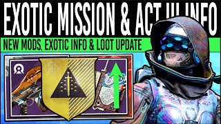 Destiny 2 NEW EXOTIC MISSION amp WEAPONS REVEALED Act 3 ARTIFACT Perk Rolls Reveals No Stream [upl. by Sayres]