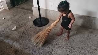 priyanshi sweeping home 🏠shots babyvideos shotsvideo babygirll cute [upl. by Idelson454]