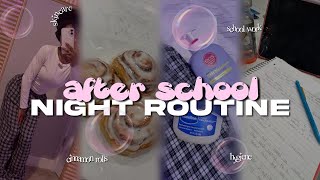 REALISTIC AFTER SCHOOL NIGHT ROUTINE school work skincare dinner hygiene baking…etc [upl. by Matt]