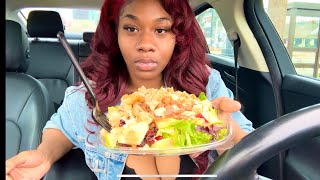 Wendy’s Mukbang Apple Pecan Chicken Salad  🥗 Mukbang Monday [upl. by Ehcram424]