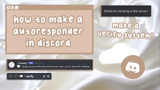 how to make an autoresponder in discord🤍☕ [upl. by Isleana61]