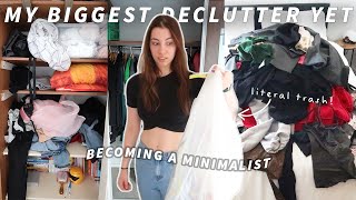 EXTREME 2 day closet declutter  Becoming a minimalist Episode 7 [upl. by Giulio]