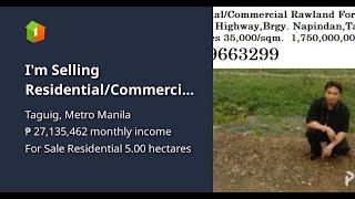 Im Selling ResidentialCommercial Rawland 5 Hectares 175Billion in Along C6NapindanTaguig City [upl. by Myranda]