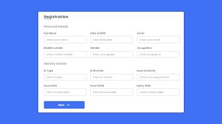 Responsive Registration Form in HTML CSS amp JavaScript [upl. by Rosenstein]