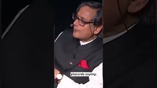 Dr Shashi Tharoor recalls seeing powerful pro immigration protest sign shorts shortsclip youtube [upl. by Ozne]