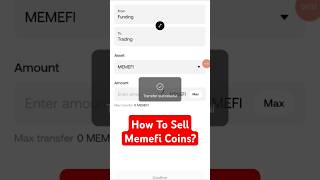 How To Sell Memefi Coins  Memefi Coin Sell Karne Ka Tarika memefi youtubeshorts shorts trending [upl. by Elocim]