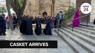 WATCH  Archbishop Tutus casket arrives at St Georges Cathedral in Cape Town to lie in state [upl. by Maitland155]