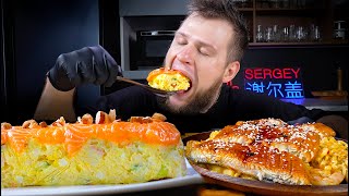 СУПЕР КРАБОВЫЙ САЛАТ ЛАПША С МОРЕПРОДУКТАМИ ASMR MUKBANG АСМР МУКБАНГ 먹방 大食い たべる 谢尔盖 [upl. by Cornela947]