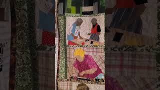 When Quilters Gather by Ruth B McDowell paper pieced depicting Quilters doing what they do best [upl. by Hacceber273]