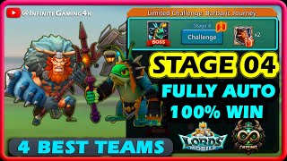 Limited Challenge Barbaric Journey Stage 4 Fishy Business Fully Auto Mode  Lords Mobile [upl. by Towne]