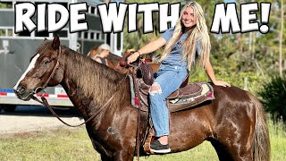 TACK UP amp RIDE WITH ME WESTERN  Florida Horse Trail Ride [upl. by Merle]