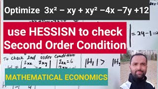 HESSIAN METHOD Optimisation of Multivariable function HESSIANMatrix optimisation NET GATE [upl. by Idisahc]