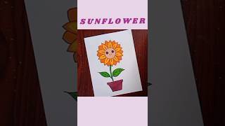 Easy Sunflower drawing 👌🌞 🌻✨ for kids and toddlersart easydrawing cutedraws shorts [upl. by Alit]