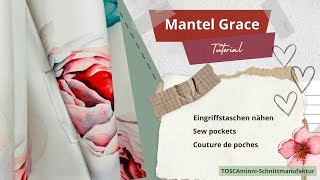 🌟 NähTutorial Nr 2 Seitliche Eingriffstaschen nähen 🧥☔️Regenmantel Grace sewingtips [upl. by Yttocs584]