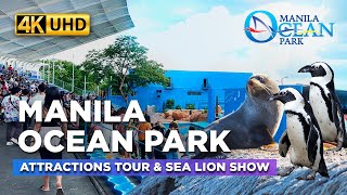 MANILA OCEAN PARK Full Walking Tour  2023 Attractions Update  Sea Lion amp Birds Show【4K】 [upl. by Mallen]