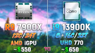 Ryzen 9 7900X vs Core i9 13900K  CPU and iGPU Test [upl. by Rajewski]