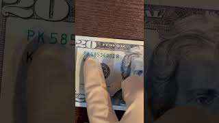 Finding a series 2017 A twenty dollar bill with a ink smear [upl. by Yendirb]