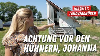 Achtung vor den Hühnern😀🐓Camping auf dem Land➡️ unsere Erfahrung mit Landvergnügen🚜 [upl. by Teerprug501]