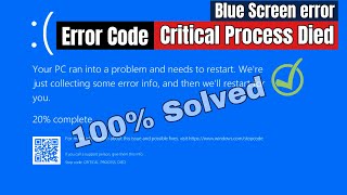 ✅ How to Fix Critical Process Died Blue Screen Error on Windows 10 amp Windows 11 [upl. by Thorner502]