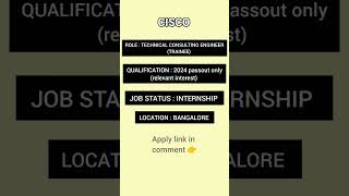 Cisco internship opportunity  2024 batch [upl. by Asyar]