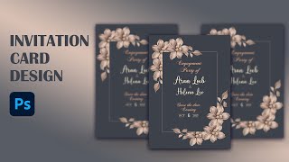 Invitation Card Design  Photoshop  Tutorial [upl. by Akemak]