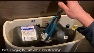 Toilet  Changing the FlushMate C100500 Cartridge [upl. by Jacquenette]