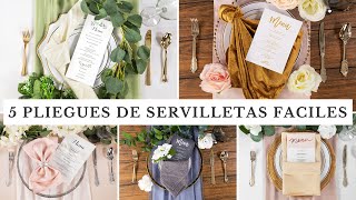 5 Ideas Para Doblados de Servilletas Elegantes DIY Para Bodas [upl. by Comethuauc513]