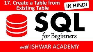 17 SQL for Beginners  Creating Table from Existing Table Hindi [upl. by Adni116]