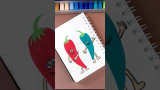 🌶️🌶️ How to draw Chilies  ❤️❤️ Chilies Flower Easy Drawing and Sketch Ideachilies drawing sketch [upl. by Lauzon96]