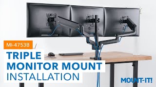 Triple Monitor Mount  MI4753B Installation [upl. by Aenad]