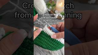 How to LINKED TREBLE CROCHET Tutorial crochet linkedcrochet crochetstitch [upl. by Janella]