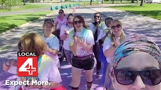 Detroit Riverfront walk raises awareness funds for colon cancer [upl. by O'Brien371]