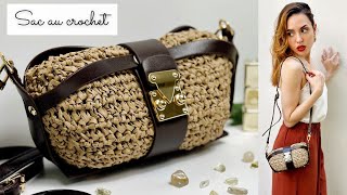 Comment faire un sac au crochet en raphia ✨ Modèle Louis ☀️ Tuto crochet facile 🧶 DIY rapide [upl. by Jalbert]