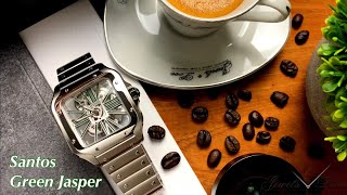 Cartier Santos Skeleton “Green Jasper” WHSA0028  Jewels By Love [upl. by Shelden980]