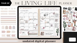 The Living Life Planner  Undated Digital Planner Flip Through  Goodnotes Guide [upl. by Pillow371]