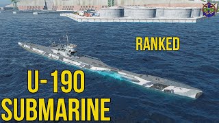 U190 SUBMARINE Tier VIII  Ranked  World of warships [upl. by Deanna900]