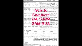 How to Create a NCOER Support Form DA Form 216691A [upl. by Atiekahs127]